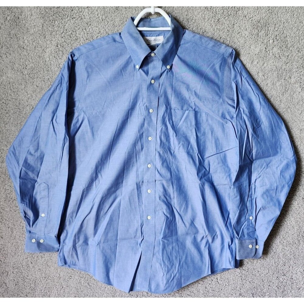 Brooks Brothers Blue Non Iron Long Sleeve Button Down Dress Shirt Size 16 Cotton